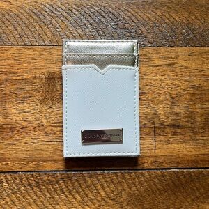 New York & Company White and Silver Card Holder